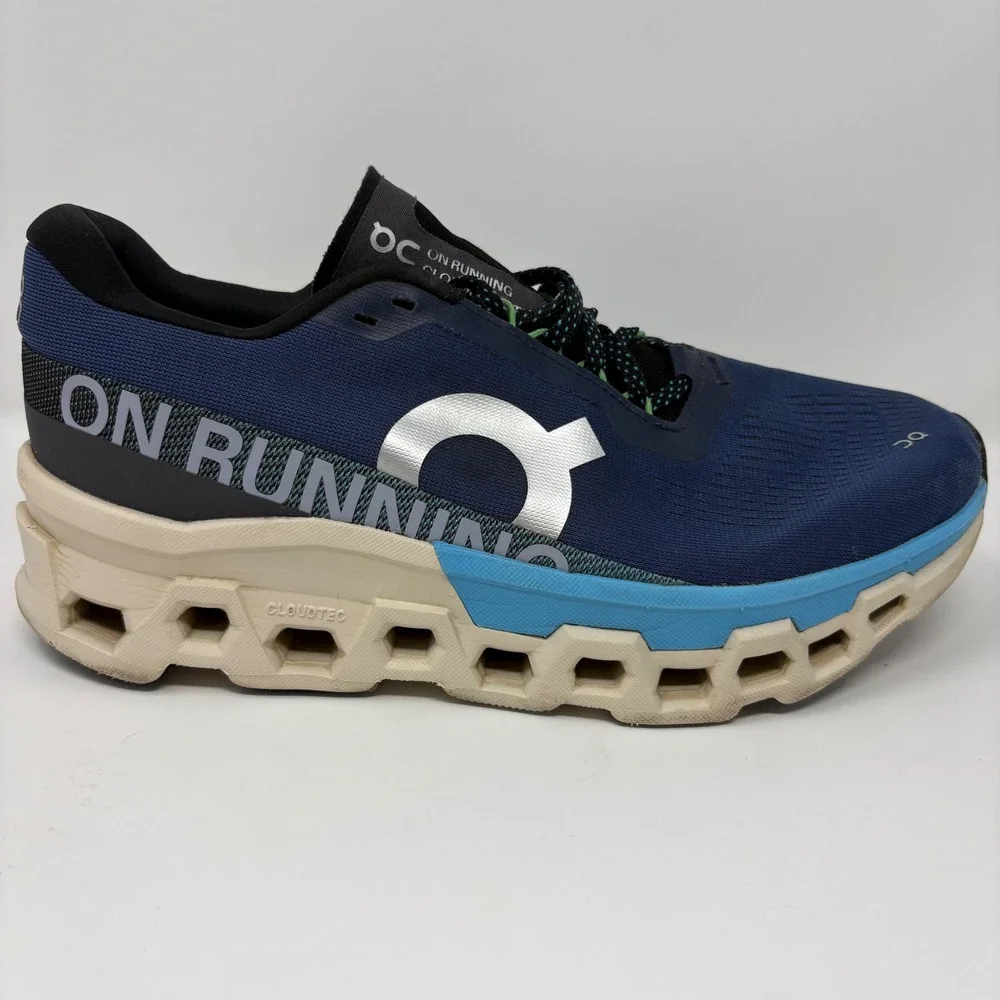 On Cloudmonster 2 Men's Size 9 Navy Blue Athletic Running Shoes (3ME10122903)